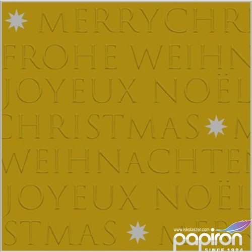 Szalvéta 25x25cm Christmas embossed gold dombornyomott 20db-os