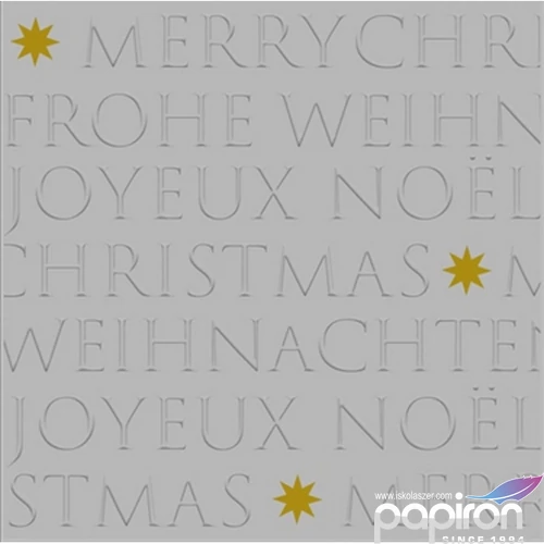 Szalvéta 25x25cm Christmas embossed silver dombornyomott 20db-os