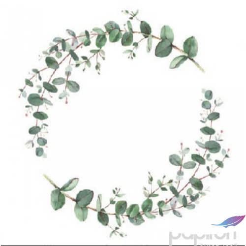 Szalvéta 25x25cm Eucalyptus Branch White 20db-os