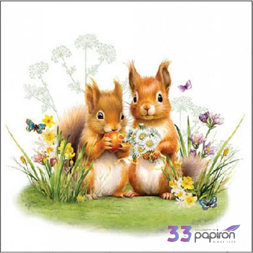 Szalvéta Ambiante Little squirrels papírszalvéta 25x25cm,15db-os