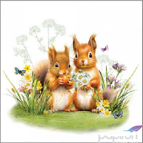 Szalvéta Ambiante Little squirrels papírszalvéta 25x25cm,15db-os