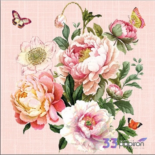 Szalvéta 25x25cm Peony bouquet 20db-os