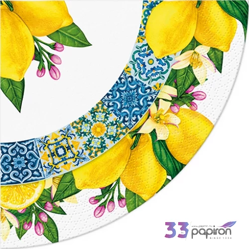 Szalvéta 32cm Citrus Circle - citrom 12 db-os
