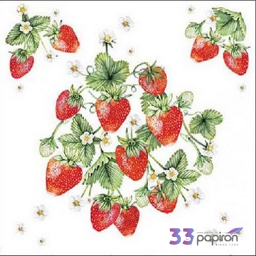 Szalvéta Ambiente epres Bunch of strawberries 25x25cm 20db/csomag, 25x25cm