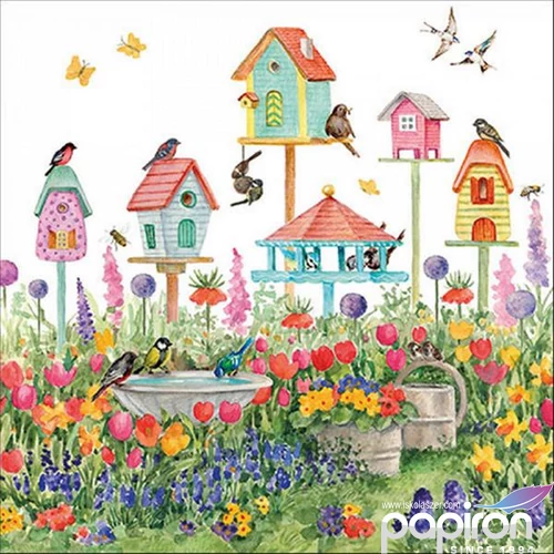 Szalvéta Ambiante Birdhouses papír papírszalvéta 33x33cm,20db-os