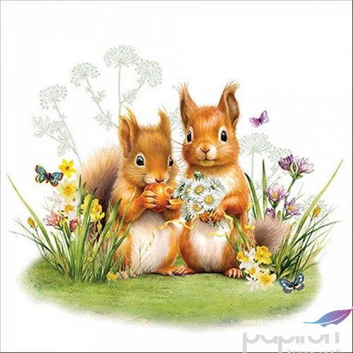 Szalvéta Ambiante Little squirrels papírszalvéta 33x33cm,20db-os