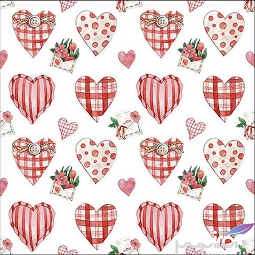 Szalvéta Ambiante Lovely Hearts papírszalvéta 33x33cm,20db-os