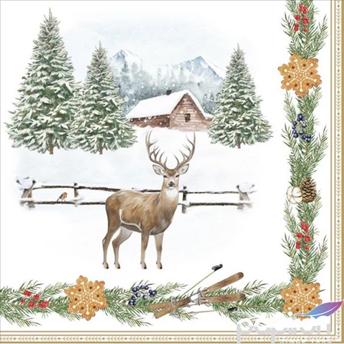 Szalvéta 33x33cm 20db-os, White Forest