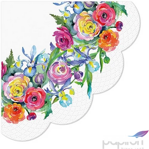 Szalvéta 32cm Painted Rose Corner papírszalvéta 33x33cm,20db-os