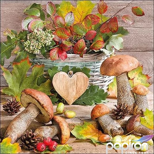 Szalvéta Ambiante Wooden Heart papírszalvéta 33x33cm,20db-os