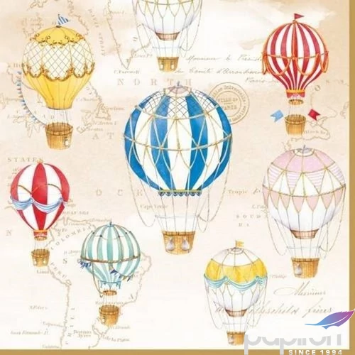 Szalvéta 33x33cm Air Balloons,20db-os