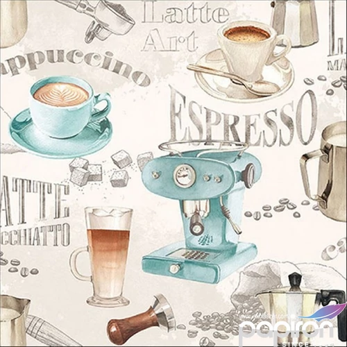Szalvéta 33x33cm Barista cream 20db-os 