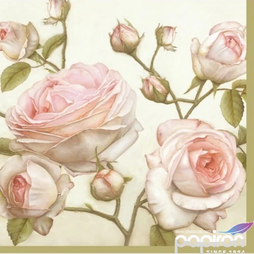 Szalvéta 33x33cm Beauty Roses 20db-os