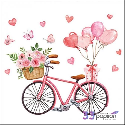 Szalvéta Ambiante Bike of love papír papírszalvéta 33x33cm,20db-os