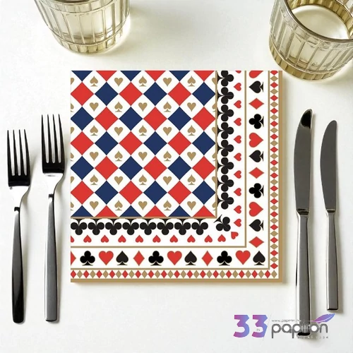 Szalvéta 33x33cm Casino Royale, 20db-os