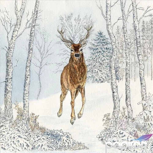 Szalvéta 33x33cm Cerf Hiver 20db-os