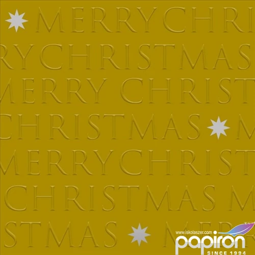 Szalvéta 33x33cm Christmas letters gold dombornyomott 20db-os