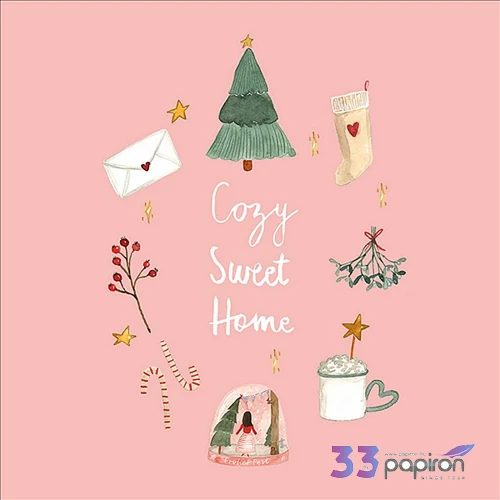 Szalvéta 33x33cm Cozy Home 3rétegű 20db/csomag
