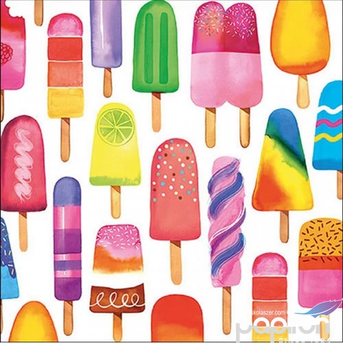 Szalvéta 33x33cm Delicious popsicles 20db-os 