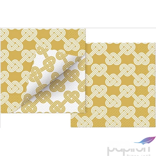 Szalvéta 33x33cm Double Design Hearts Pretzels 20 db-os