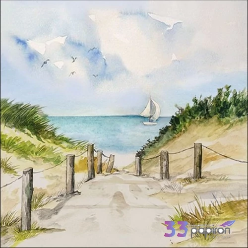 Szalvéta 33x33cm Dune Path 20db-os