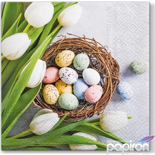 Szalvéta 33x33cm Eggs and Tulips 20db-os 