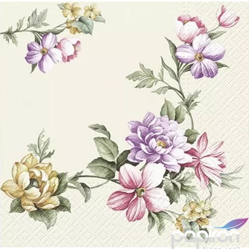 Szalvéta 33x33cm Elegant Garland champagne 20db-os