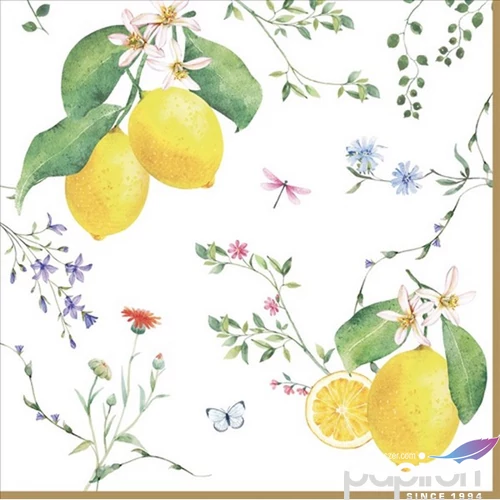 Szalvéta 33x33cm Fleurs et Citrons, 20db-os