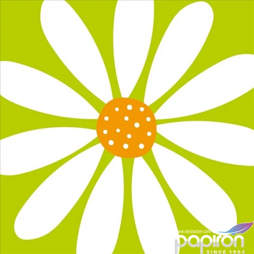 Szalvéta 33x33cm Happy Flower green 20db-os