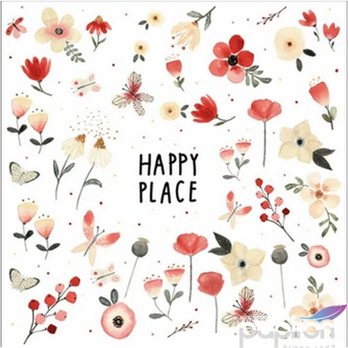 Szalvéta 33x33cm Happy Place papírszalvéta 33x33cm,20db-os