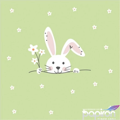 Szalvéta 33x33cm Hello Easter green 20db-os