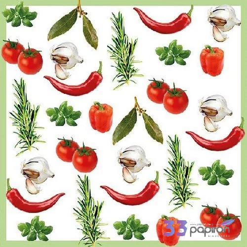 Szalvéta 33x33cm Italian Vegetables 20db-os