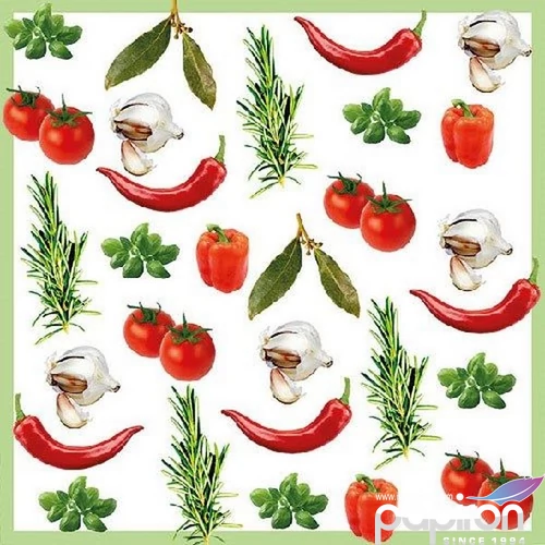 Szalvéta 33x33cm Italian Vegetables 20db-os