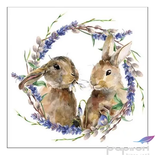 Szalvéta Ambiante Rabbit Wreath papírszalvéta 33x33cm,20db-os