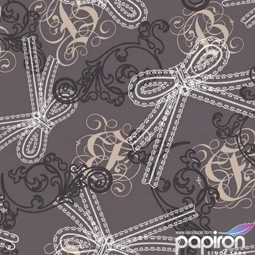 Szalvéta 33x33cm Lacy Bows brown 20db-os