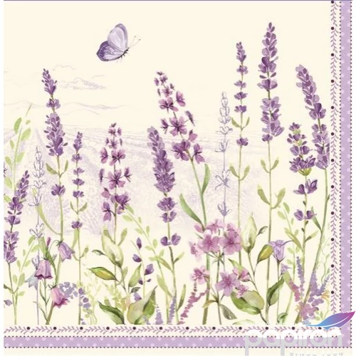 Szalvéta 33x33cm Lavender Field,20db-os