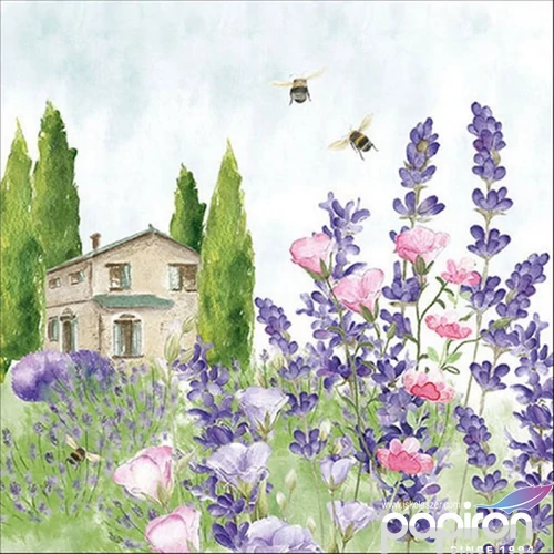 Szalvéta 33x33cm Lavender meadow 20db-os 