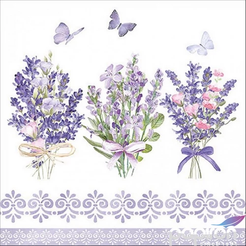 Szalvéta 33x33cm Lovely lavender white 20db-os 