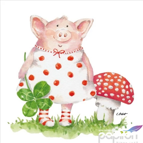Szalvéta 33x33cm Lucky Piggy 20db-os
