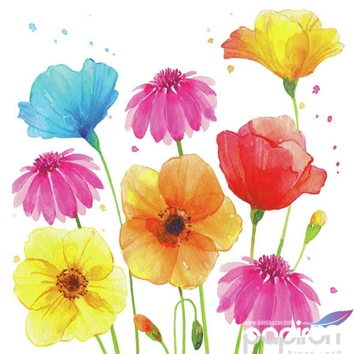 Szalvéta Ambiante Colorfoul Summer Flowers papírszalvéta 33x33cm,20db-os