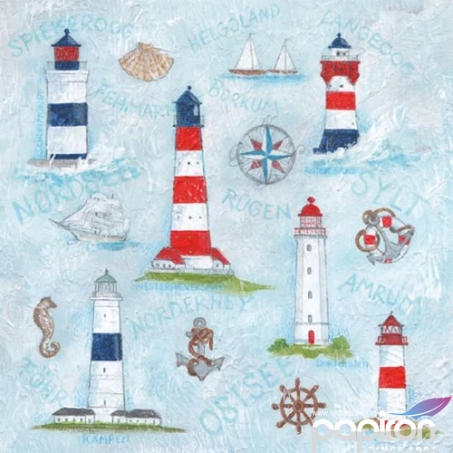 Szalvéta 33x33cm Maritime Ornaments 20db-os