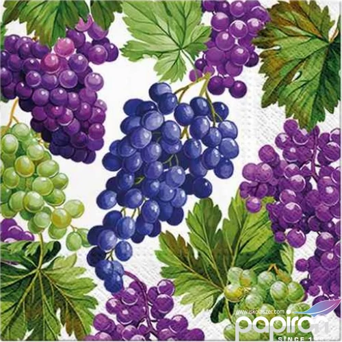 Szalvéta 33x33cm Natural Grapes 20db-os