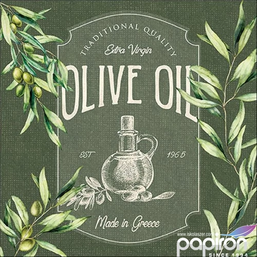 Szalvéta 33x33cm Olive oil 20db-os