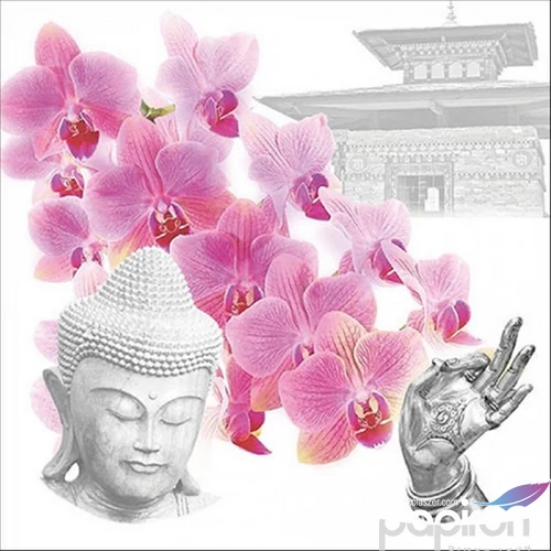 Szalvéta 33x33cm Orchids of Buddha 20db-os 