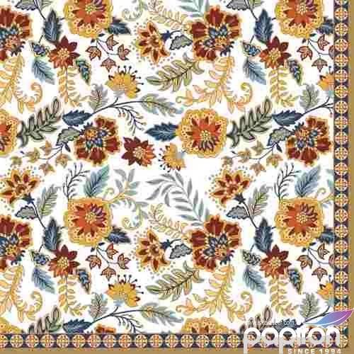 Szalvéta 33x33cm Paisley Abundance,20db-os