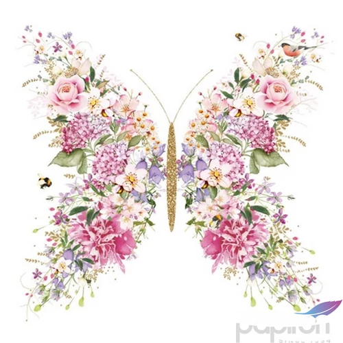 Szalvéta 33x33cm Papillon et fleurs papírszalvéta 33x33cm,20db-os