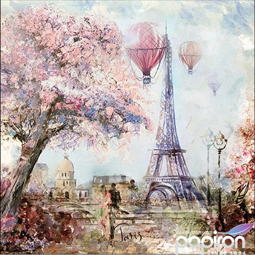 Szalvéta 33x33cm Paris art 20db-os 