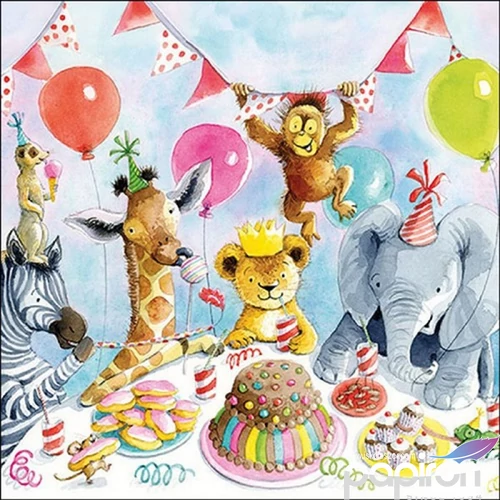 Szalvéta 33x33cm Party animals 20db-os 