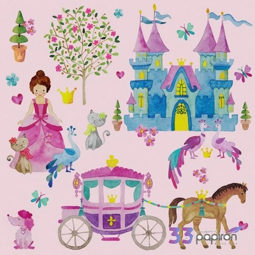 Szalvéta 33x33cm Princess 20db-os