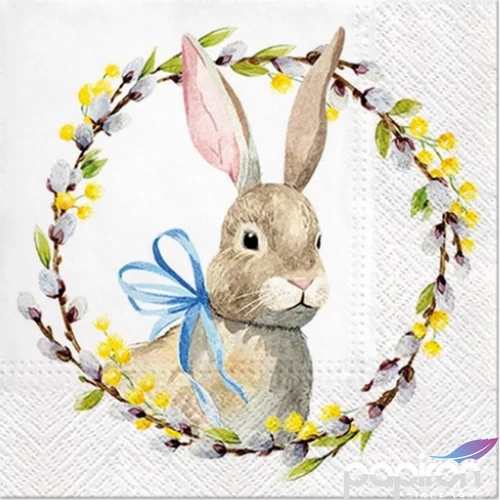 Szalvéta 33x33cm Rabbit with Catkins 20db-os